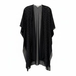 Vintage Jessica McClintock Black Chiffon Beaded Evening Jacket Sheer